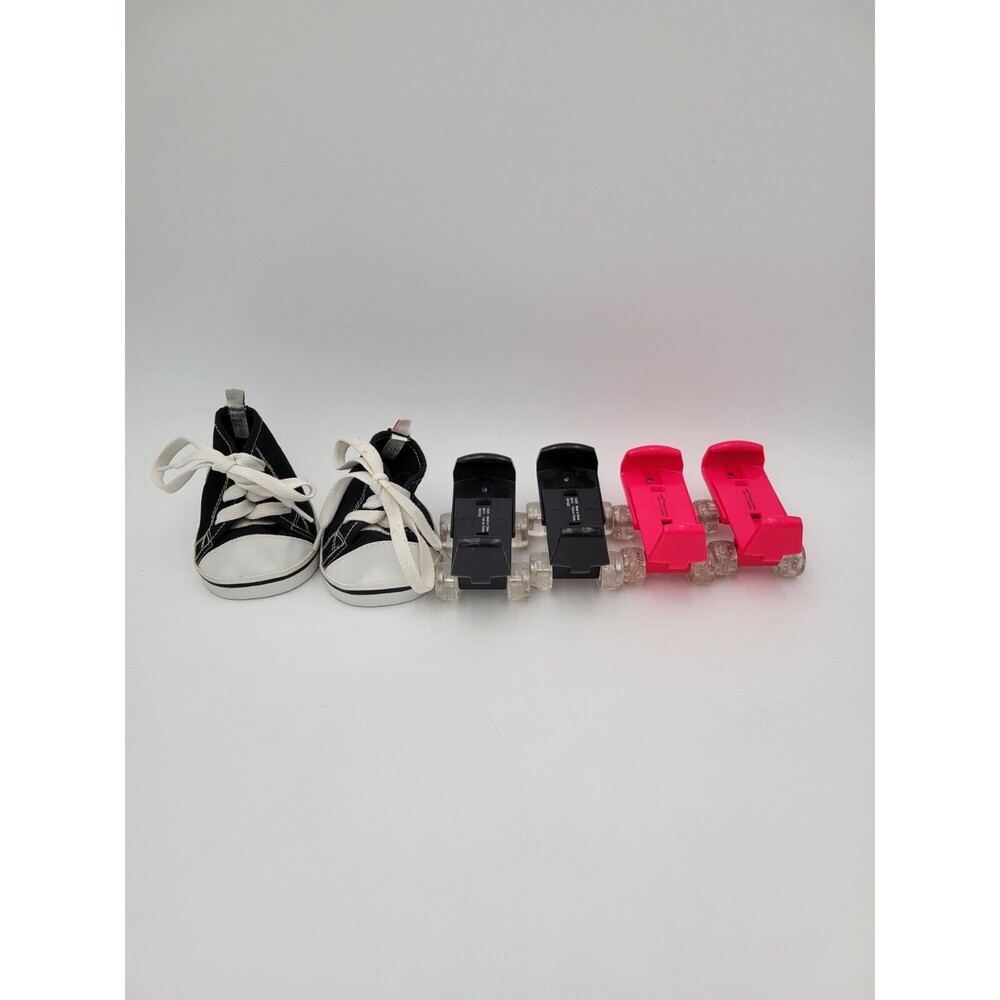 Build a Bear BABW Black Converse High Top Sneakers & 2 sets attachable skates